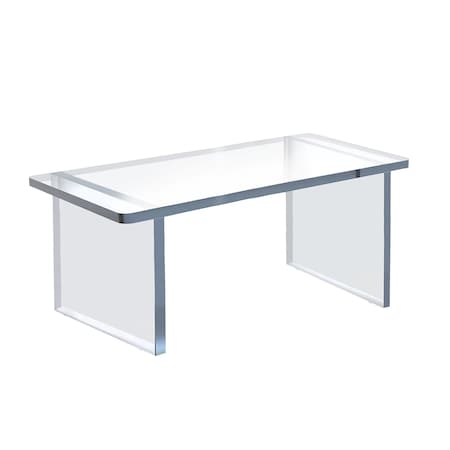 Azar Displays Clear Acrylic 22"W x 9"H 1/2" Thick Riser w/ Bumpers 515379